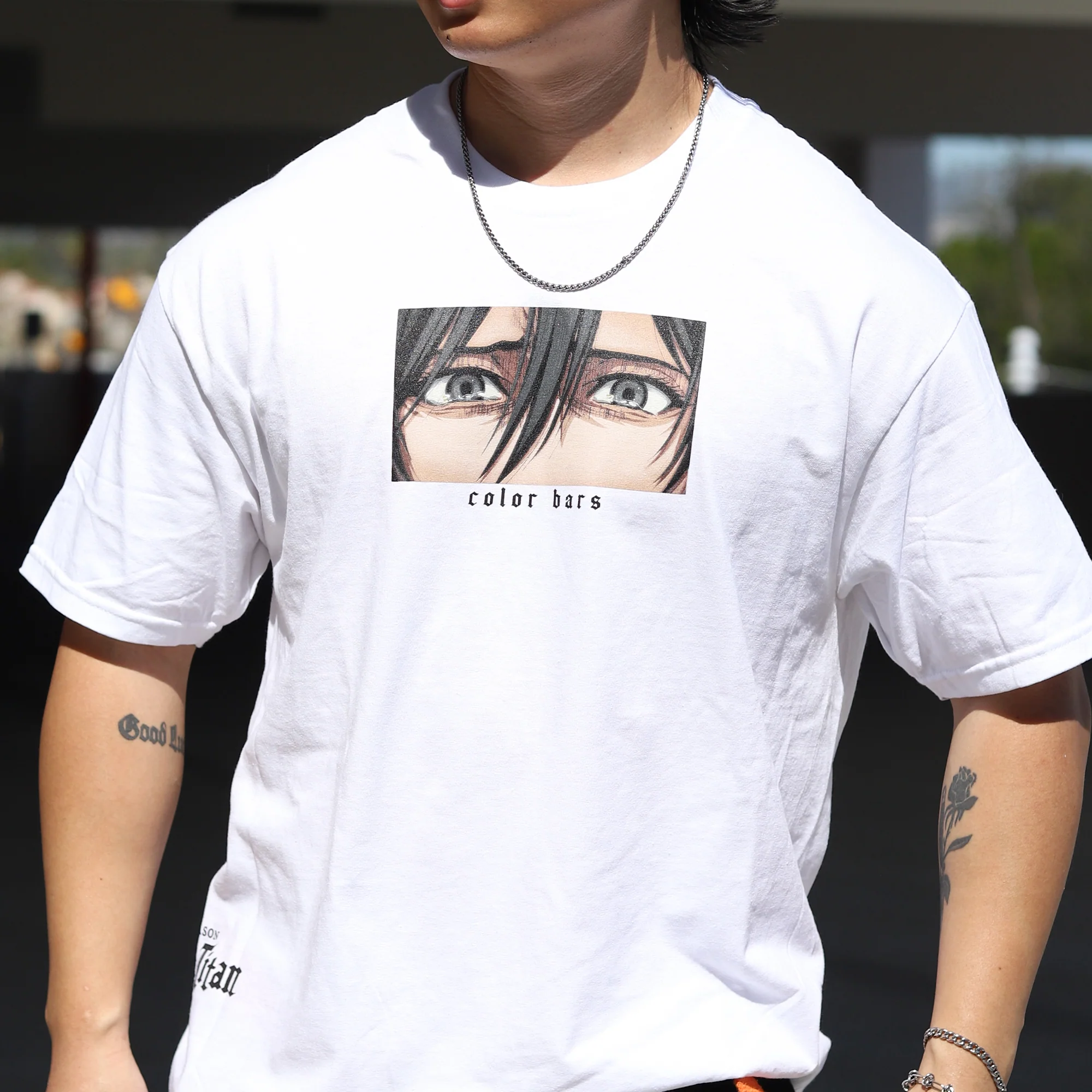 Attack on Titan x Color Bars Witness T-Shirt (White) - Image 2
